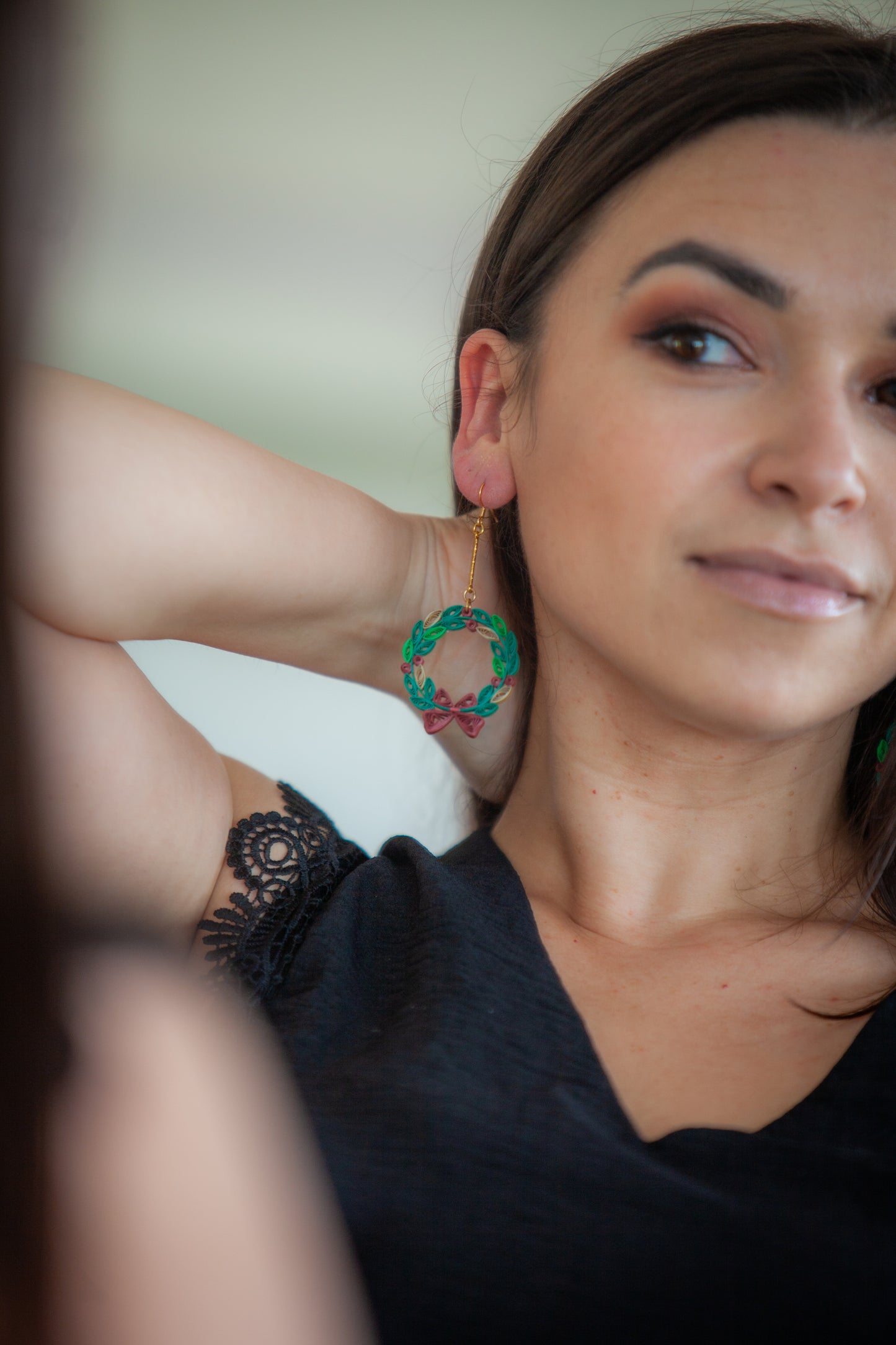 Boucles d'oreille COURONNE DE NOËL