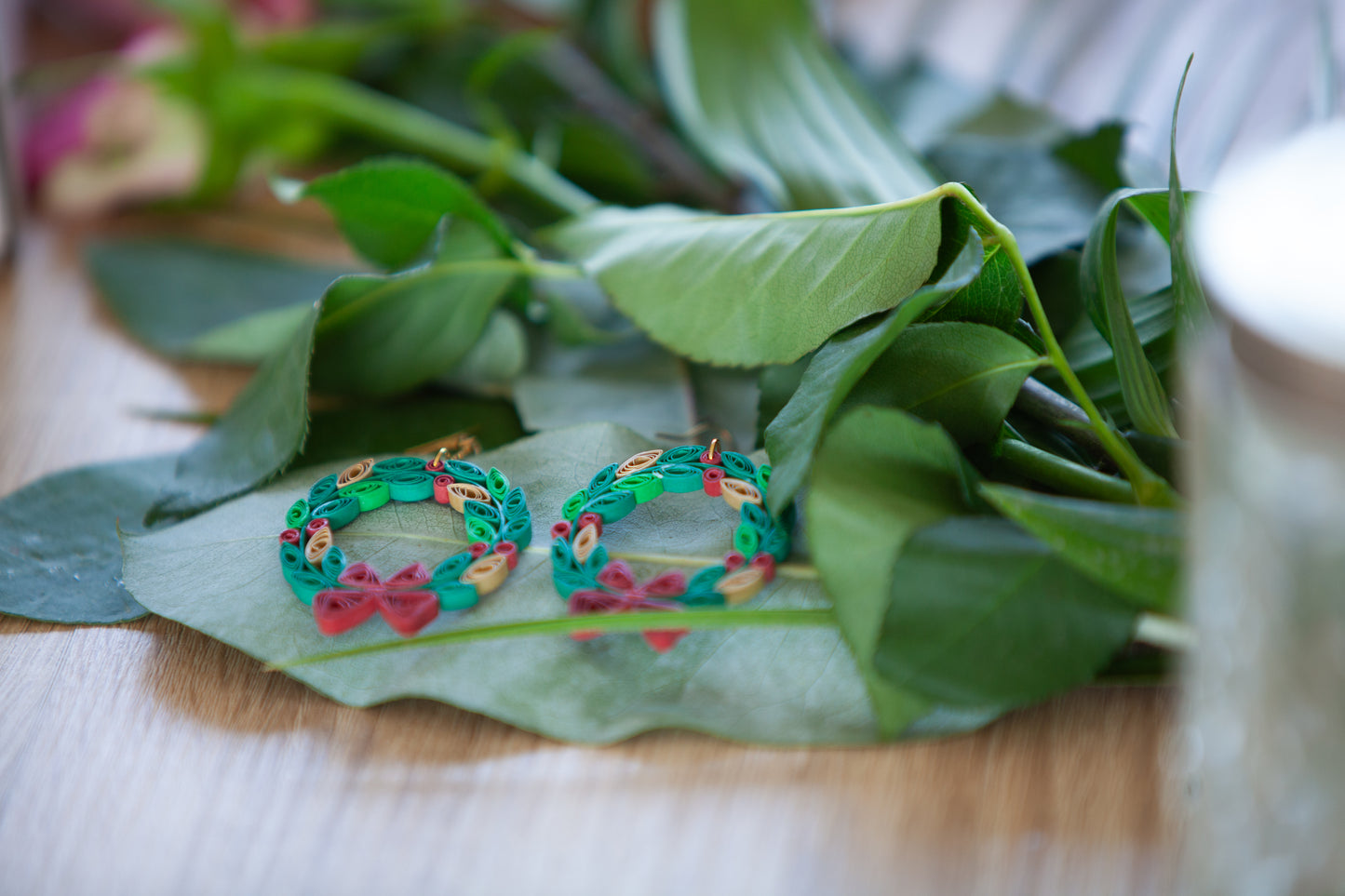 Boucles d'oreille COURONNE DE NOËL