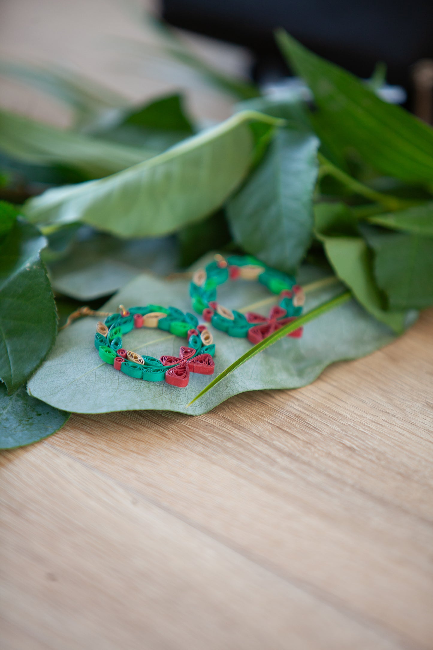 Boucles d'oreille COURONNE DE NOËL