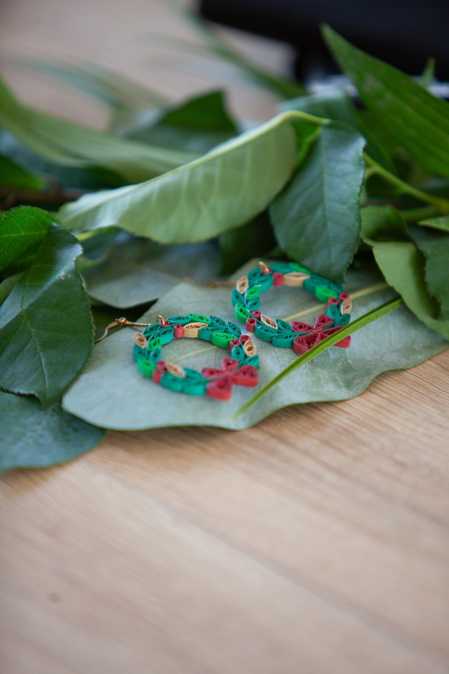 Boucles d'oreille COURONNE DE NOËL