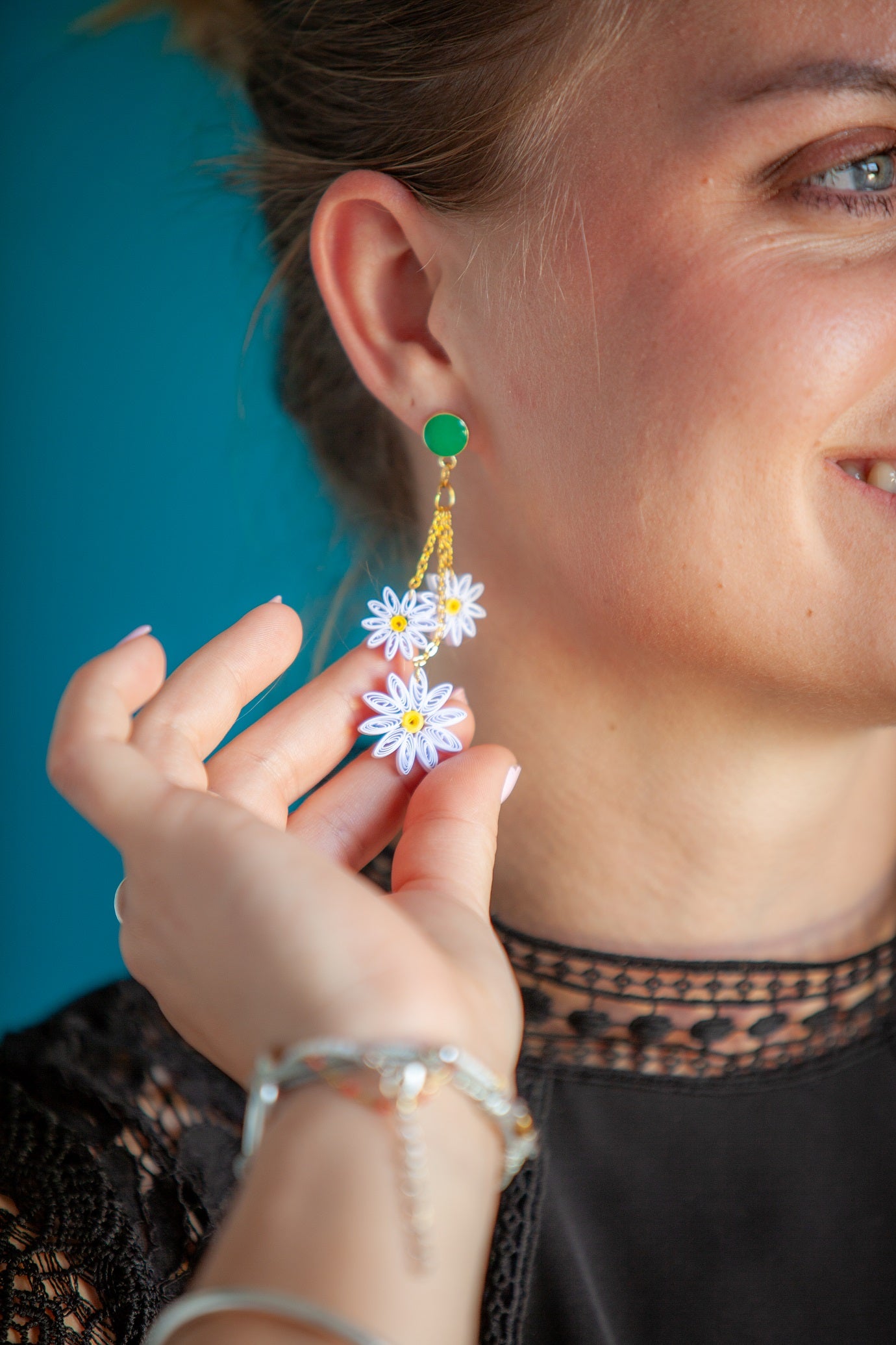 Boucles d'oreille Trio de Marguerites